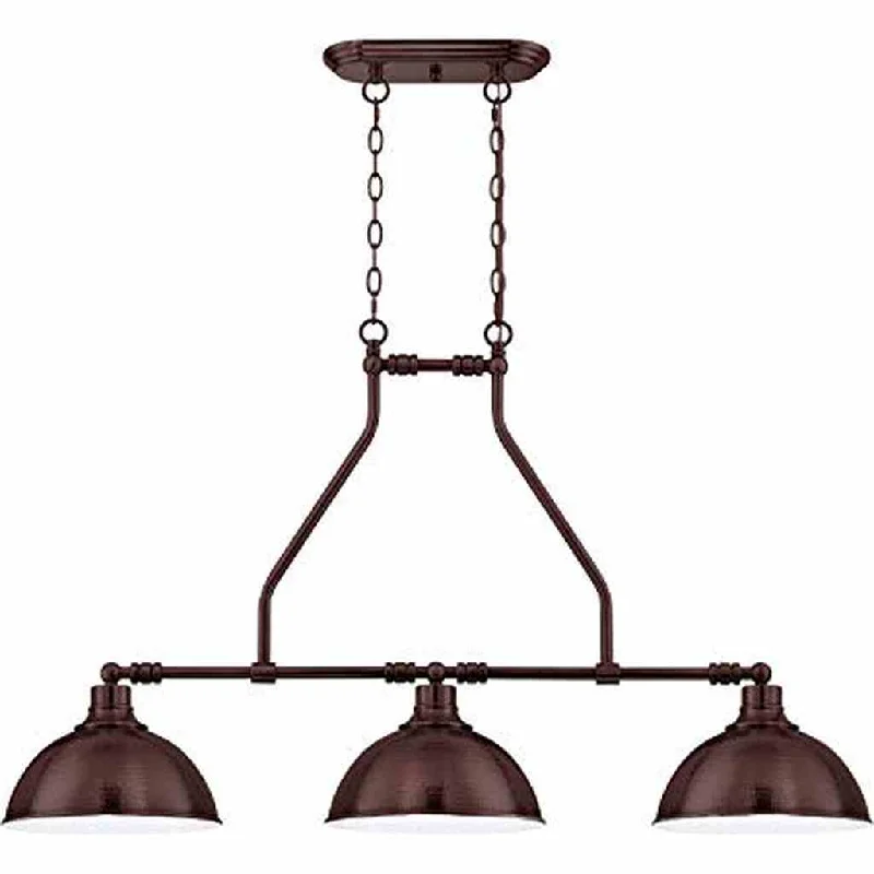 Industrial Task Lighting for Precision WorkstationsTimarron 3 Light Island in Aged Bronze Brushed Industrial Task Lighting for Precision WorkstationsTimarron 3 Light Island in Aged Bronze Brushed