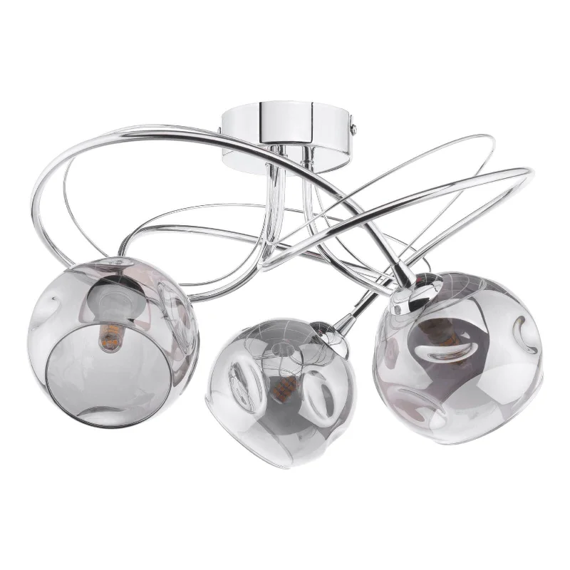 Track lighting with adjustable armsOnawa 3/5Light Semi Flush Ceiling Light -Polished Chrome & Smoked Glass Finish, IP20 Track lighting with adjustable armsOnawa 3/5Light Semi Flush Ceiling Light -Polished Chrome & Smoked Glass Finish, IP20