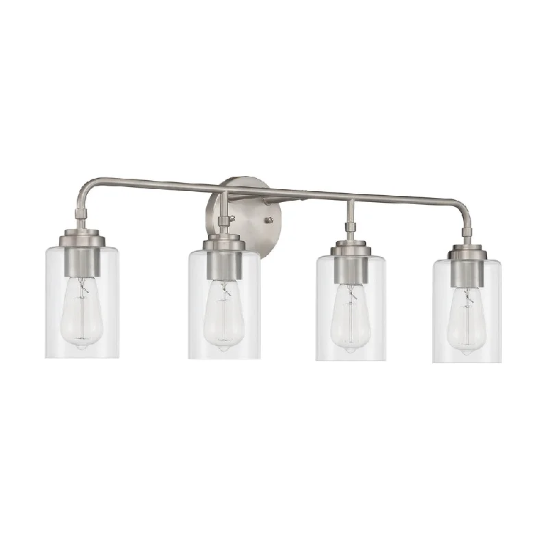 Dimmable Industrial Lighting for Ambiance ControlStowe 4 Light Vanity in Brushed Polished Nickel