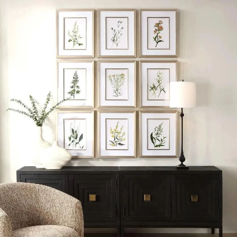 Dimmable track lighting for home officesBotanical Flowers Framed Prints, S/9