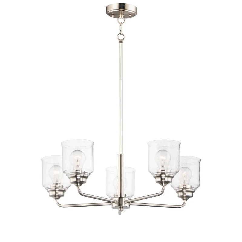 Energy - Efficient Industrial Lighting for Cost - SavingsAcadia 26 in. 5 Lights Chandelier Satin Nickel Finish