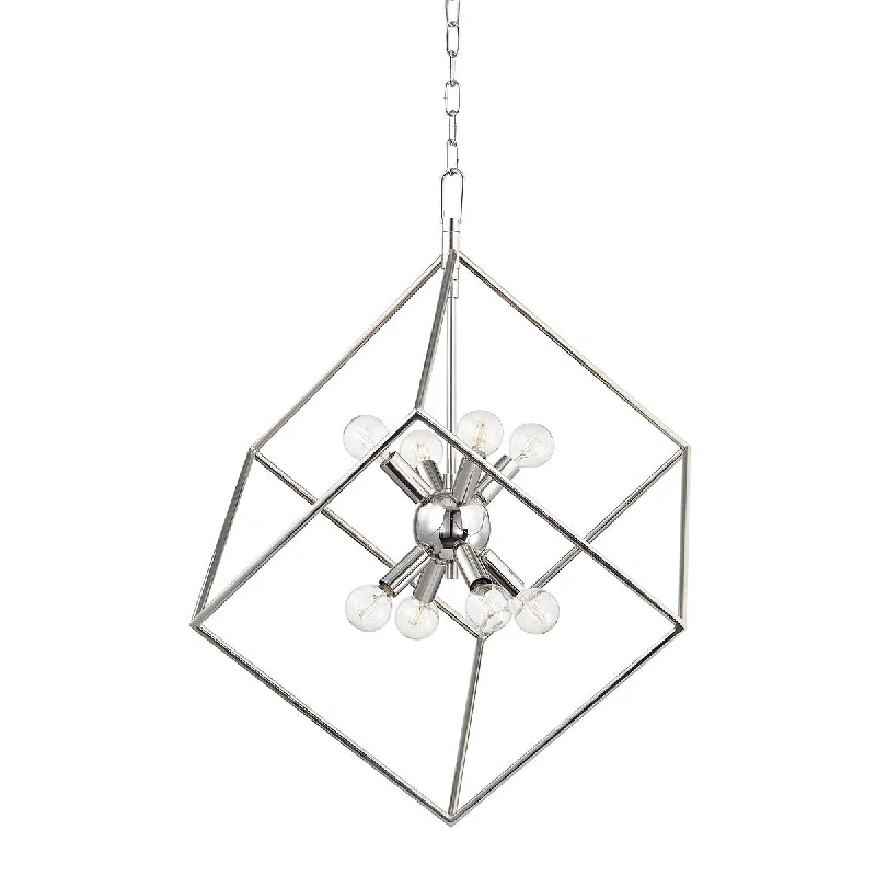 Industrial Wall - Mounted Lighting for Workshop WallsRoundout Eight Light Pendant
