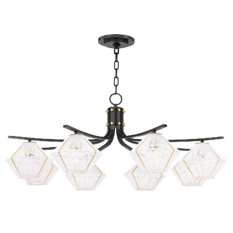 Industrial Area Lighting for Large Open SpacesSaranac Eight Light Chandelier