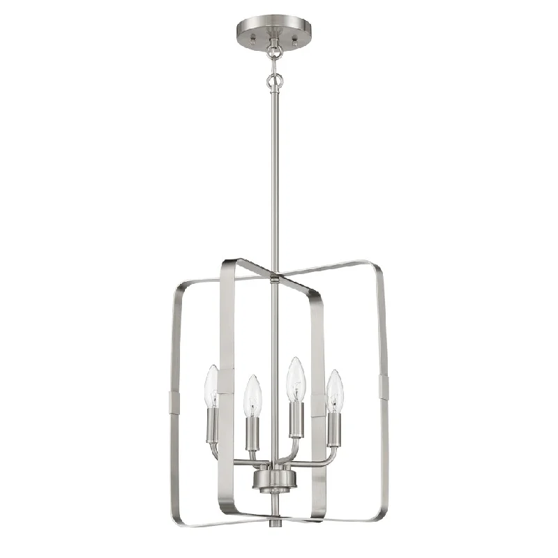 Industrial Area Lighting for Large Open SpacesStowe 4 Light Foyer in Brushed Polished Nickel Industrial Area Lighting for Large Open SpacesStowe 4 Light Foyer in Brushed Polished Nickel