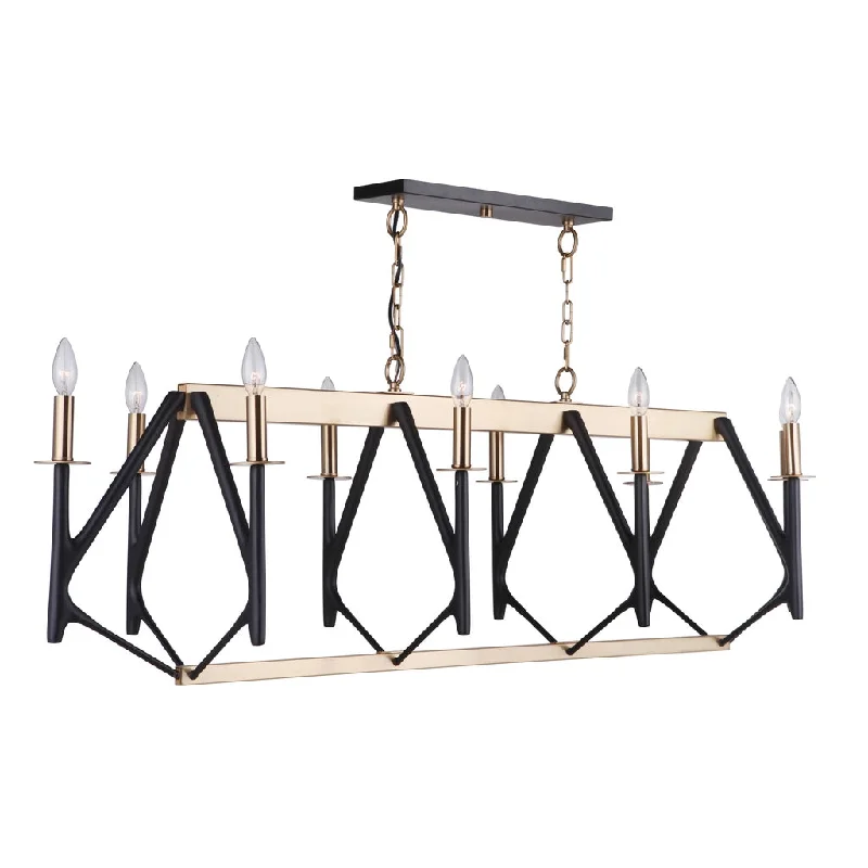 Color - Tunable Industrial Lighting for Special ApplicationsThe Reserve 10 Light Island in Flat Black/Satin Brass Color - Tunable Industrial Lighting for Special ApplicationsThe Reserve 10 Light Island in Flat Black/Satin Brass