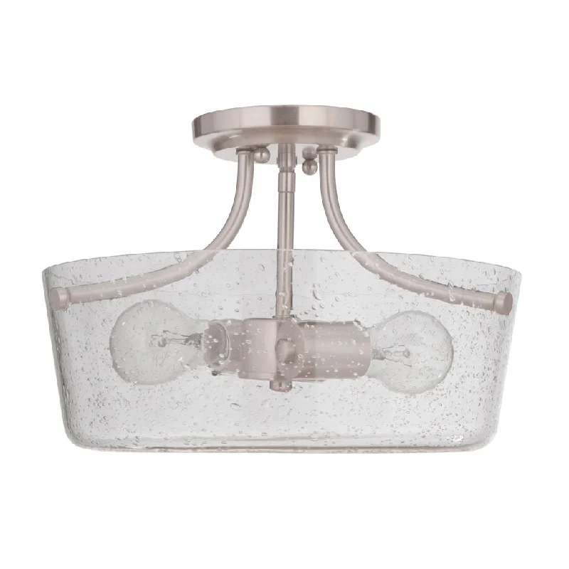Corrosion - Resistant Industrial Lighting for Coastal FactoriesTyler 2 Light Semi Flush in Brushed Polished Nickel Corrosion - Resistant Industrial Lighting for Coastal FactoriesTyler 2 Light Semi Flush in Brushed Polished Nickel