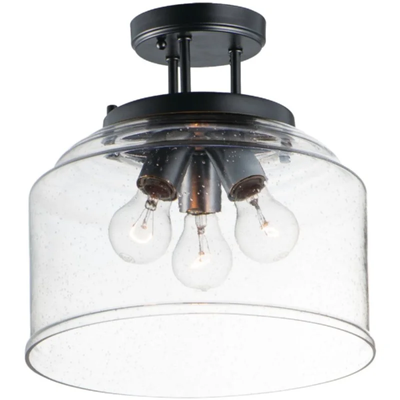 Industrial Lighting for Woodworking FactoriesAcadia 13 in. 3 Lights Semi Flush Mount Light Black finish Industrial Lighting for Woodworking FactoriesAcadia 13 in. 3 Lights Semi Flush Mount Light Black finish