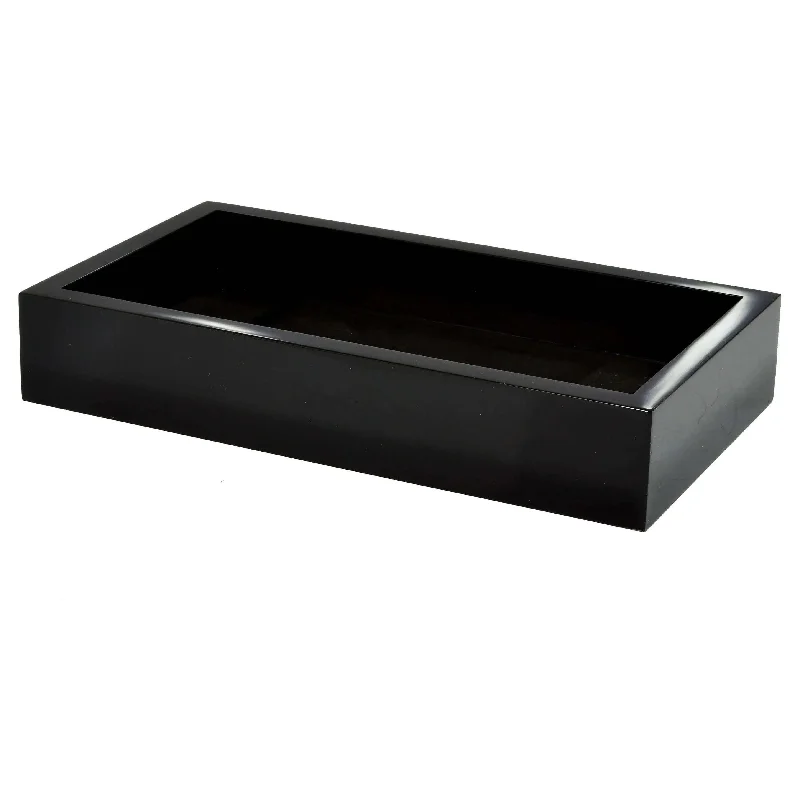 Track lighting with a sleek profileIce Black Vanity tray