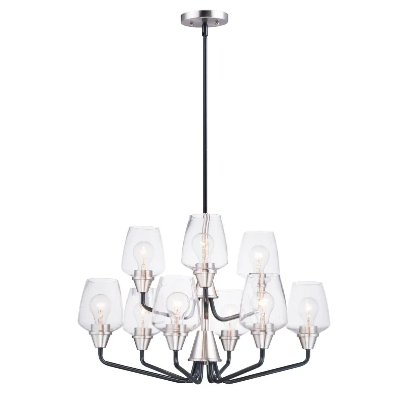 Industrial Lighting for Automotive Manufacturing PlantsGoblet 27 in. 9 Lights Chandelier Satin Nickel Finish Industrial Lighting for Automotive Manufacturing PlantsGoblet 27 in. 9 Lights Chandelier Satin Nickel Finish