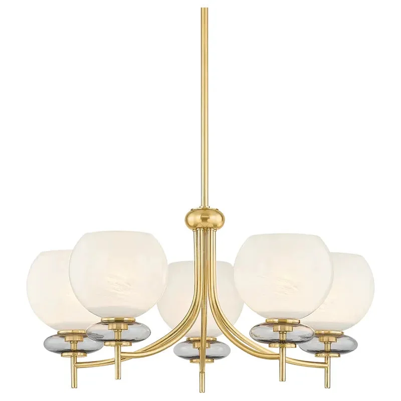 Track lighting with clear glass shadesAlexia Chandelier