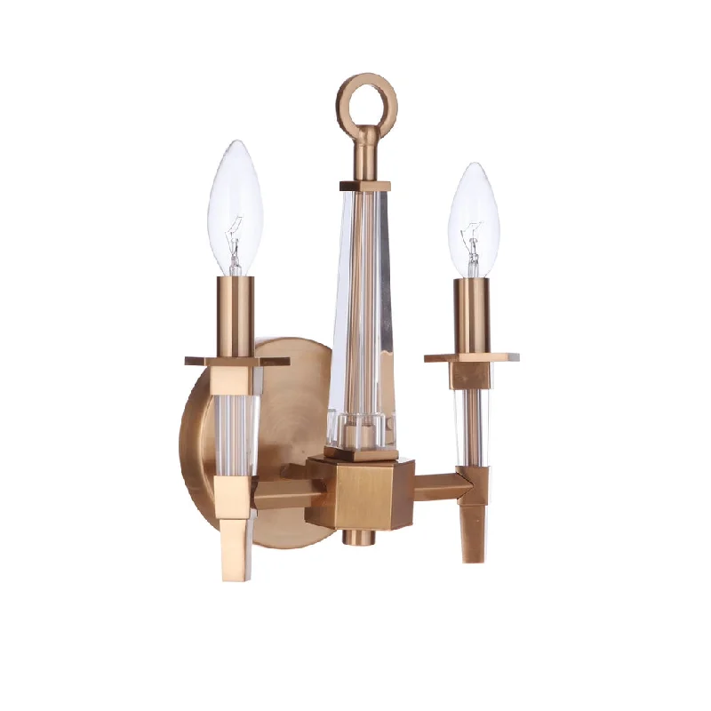 High - Bay LED Industrial Lighting for WarehousesTarryn 2 Light Wall Sconce in Satin Brass