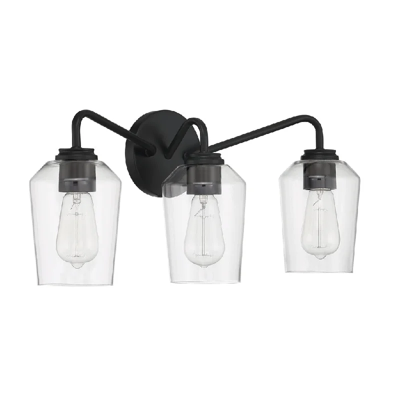 Industrial Lighting for Chemical PlantsShayna 3 Light Vanity in Flat Black