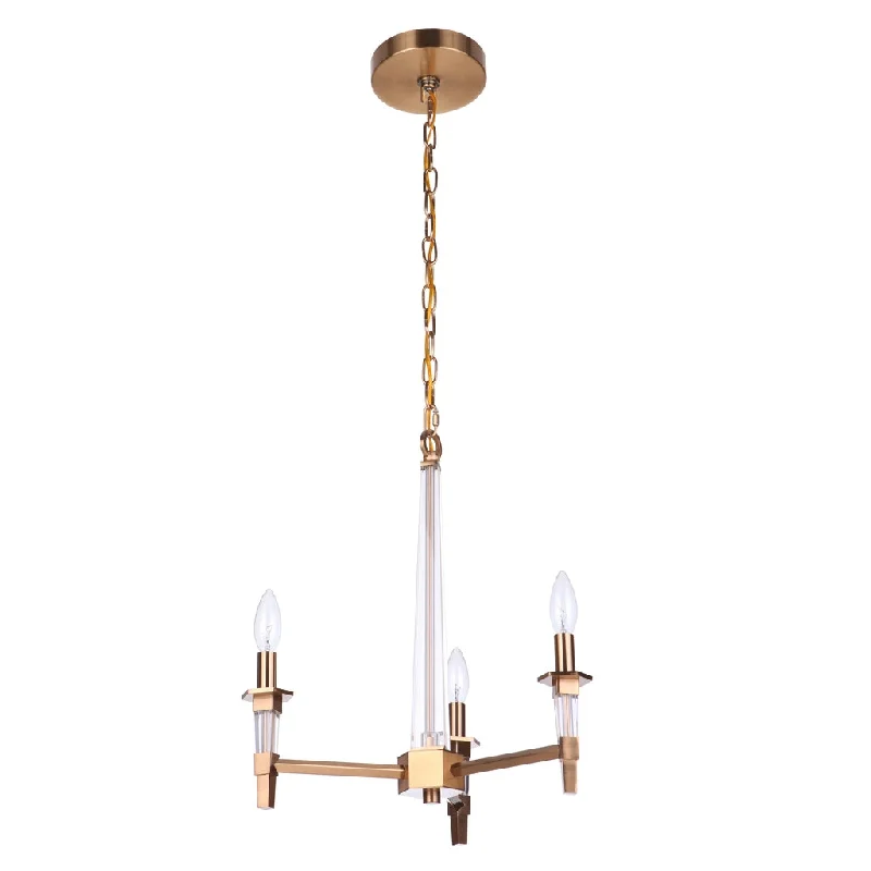 Adjustable Industrial Lighting for Flexible IlluminationTarryn 3 Light Chandelier in Satin Brass
