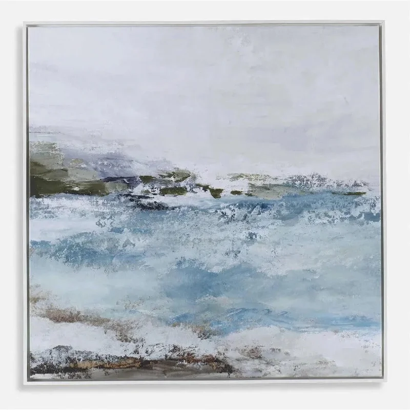 White track lighting for a clean lookBlue Essence Framed Canvas