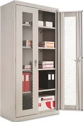 Track lighting for high - ceiling spacesAssembled Storage Cabinet W/See-Thru Doors 36W X 18D X 72H Light Gray