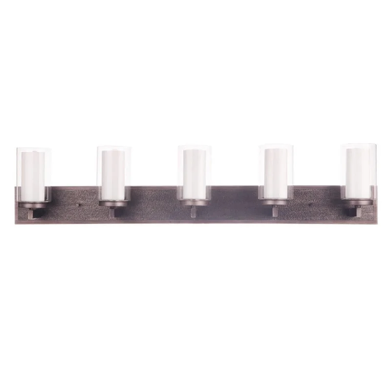 Industrial Wall - Mounted Lighting for Workshop WallsTexture 5 Light Vanity in Natural Iron/Vintage Iron