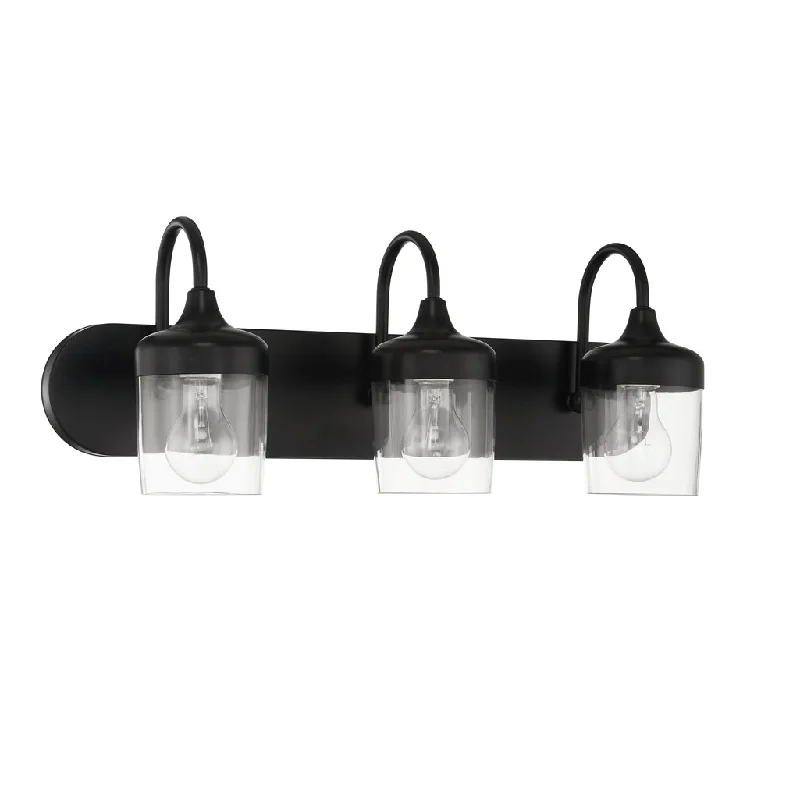 Industrial Lighting for Metal Fabrication ShopsWrenn 3 Light Vanity in Flat Black