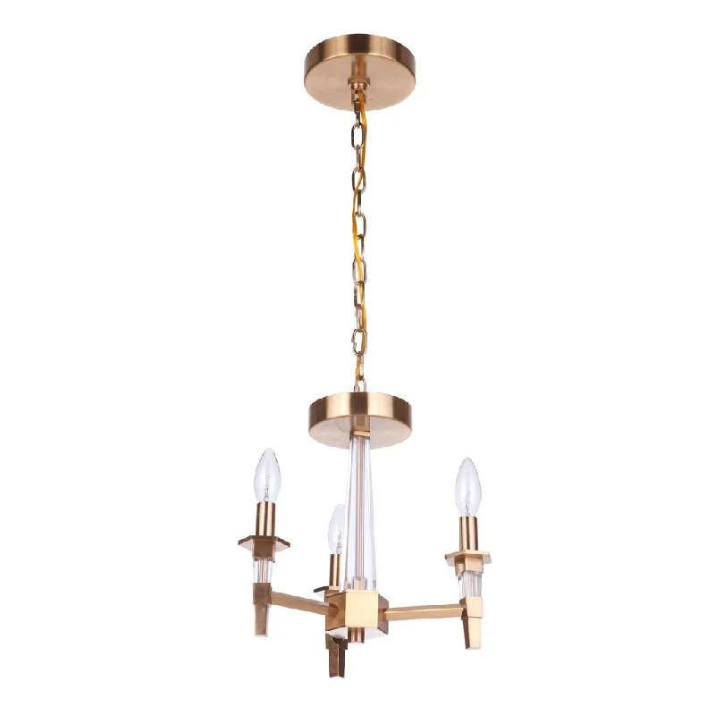 Explosion - Proof Industrial Lighting for Hazardous LocationsTarryn 3 Light Convertible Semi Flush in Satin Brass