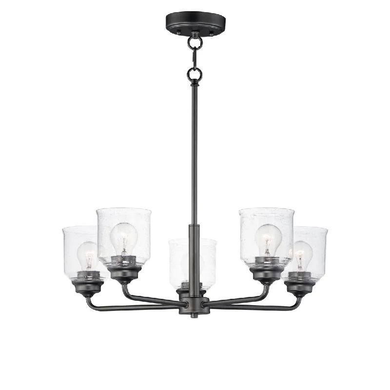 Industrial Exit Sign Lighting for Quick EvacuationAcadia 26 in. 5 Lights Chandelier Black Finish