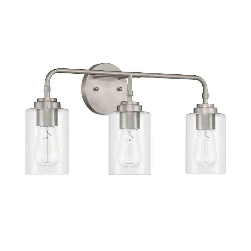 Industrial Lighting for Furniture FactoriesStowe 3 Light Vanity in Brushed Polished Nickel Industrial Lighting for Furniture FactoriesStowe 3 Light Vanity in Brushed Polished Nickel