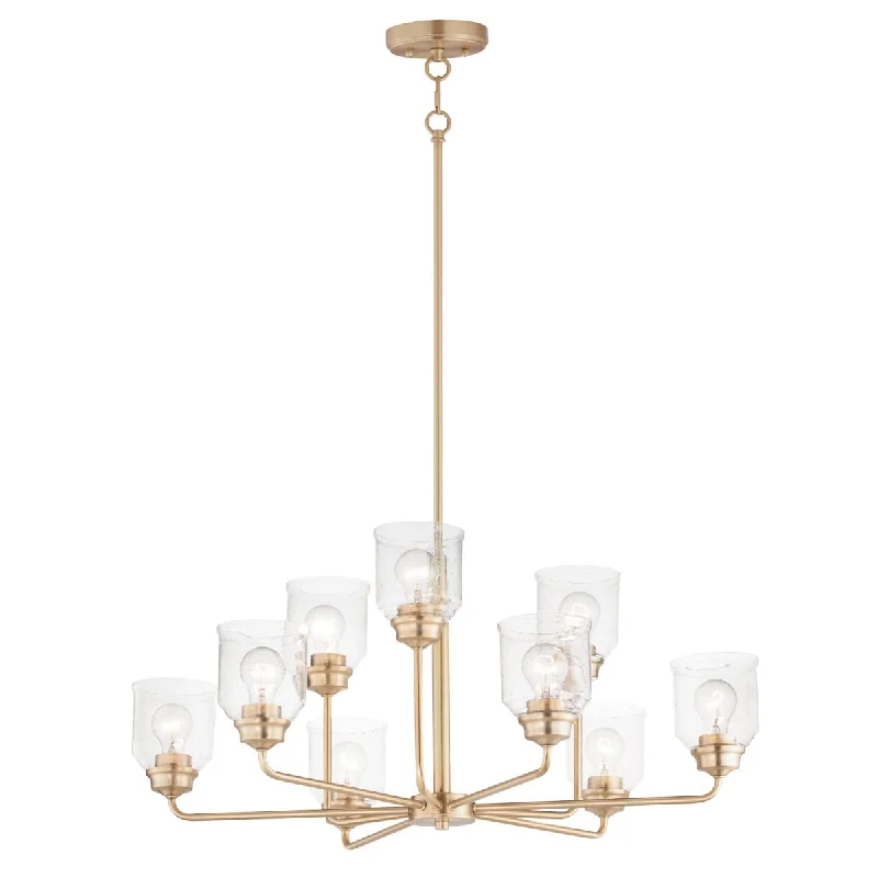 Industrial Lighting for Textile MillsAcadia 35 in. 9 Lights Chandelier Gold finish Industrial Lighting for Textile MillsAcadia 35 in. 9 Lights Chandelier Gold finish