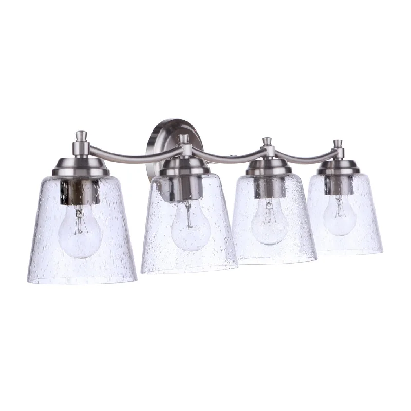 Industrial Ceiling - Mounted Lighting for Assembly PlantsTyler 4 Light Vanity in Brushed Polished Nickel Industrial Ceiling - Mounted Lighting for Assembly PlantsTyler 4 Light Vanity in Brushed Polished Nickel