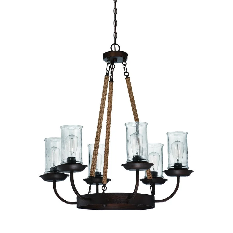 Shock - Resistant Industrial Lighting for Vibrating Machinery AreasThornton 6 Light Chandelier in Aged Bronze Brushed