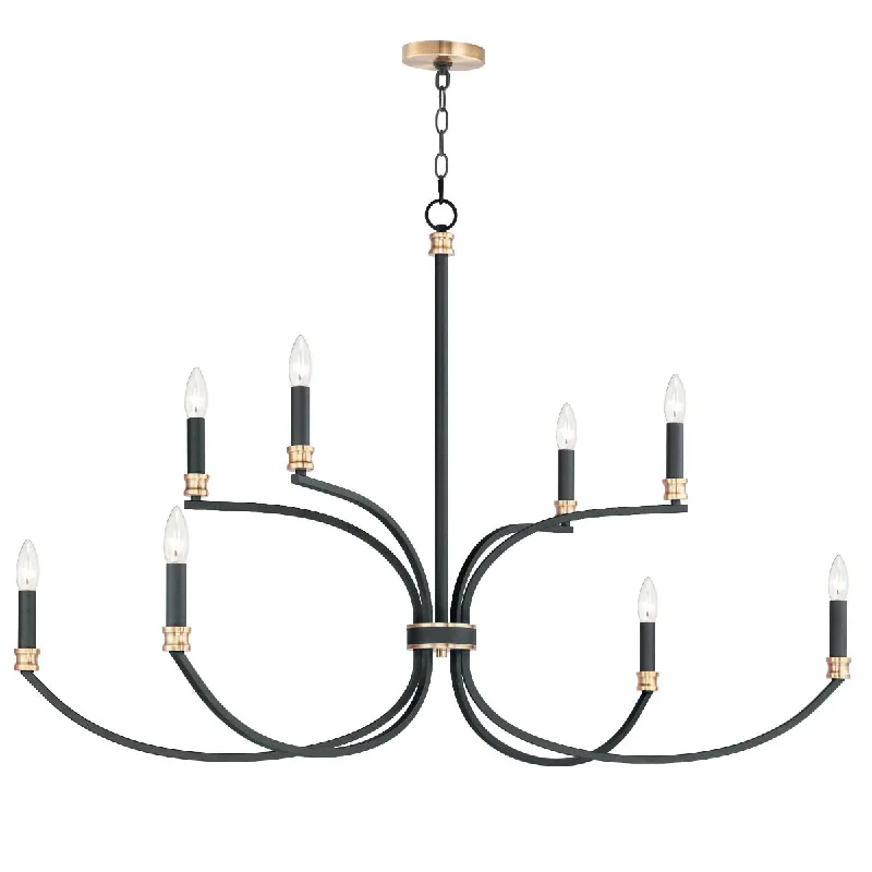Industrial Flood Lighting for Outdoor Loading DocksCharlton 48 in. 8 Lights Chandelier Black Finish Industrial Flood Lighting for Outdoor Loading DocksCharlton 48 in. 8 Lights Chandelier Black Finish