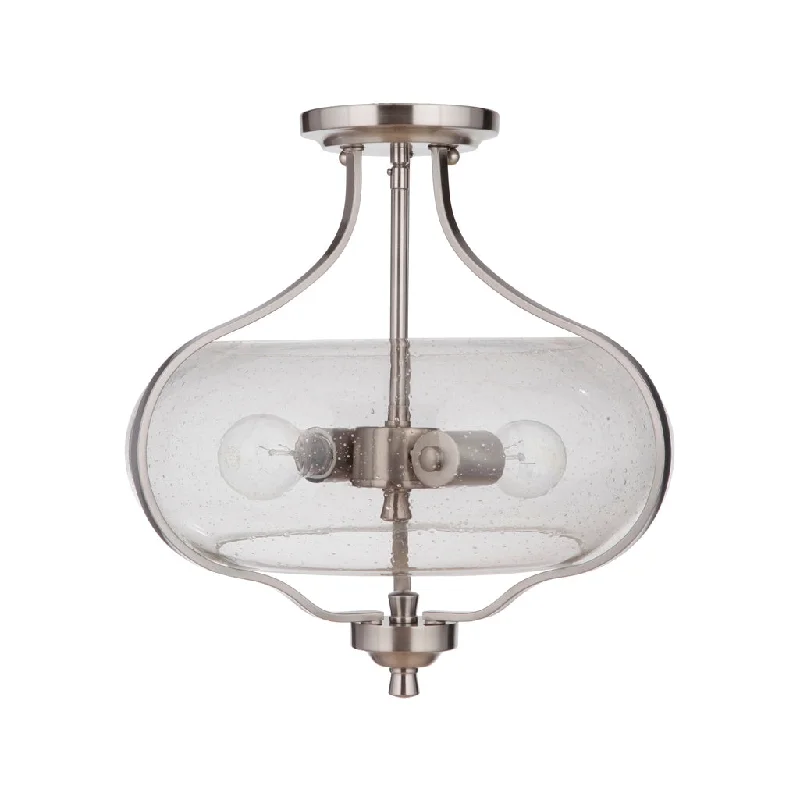 Industrial Ceiling - Mounted Lighting for Assembly PlantsSerene 2 Light Semi Flush in Brushed Polished Nickel Industrial Ceiling - Mounted Lighting for Assembly PlantsSerene 2 Light Semi Flush in Brushed Polished Nickel