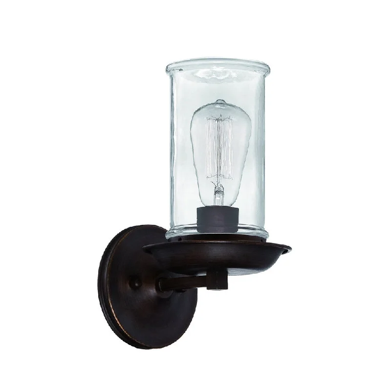 High - Bay LED Industrial Lighting for WarehousesThornton 1 Light Wall Sconce in Aged Bronze Brushed High - Bay LED Industrial Lighting for WarehousesThornton 1 Light Wall Sconce in Aged Bronze Brushed