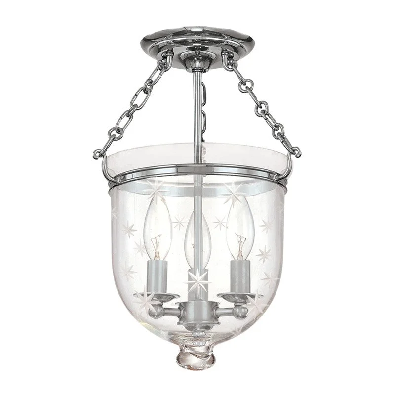 Industrial Lighting for Chemical PlantsHampton Three Light Semi Flush Mount