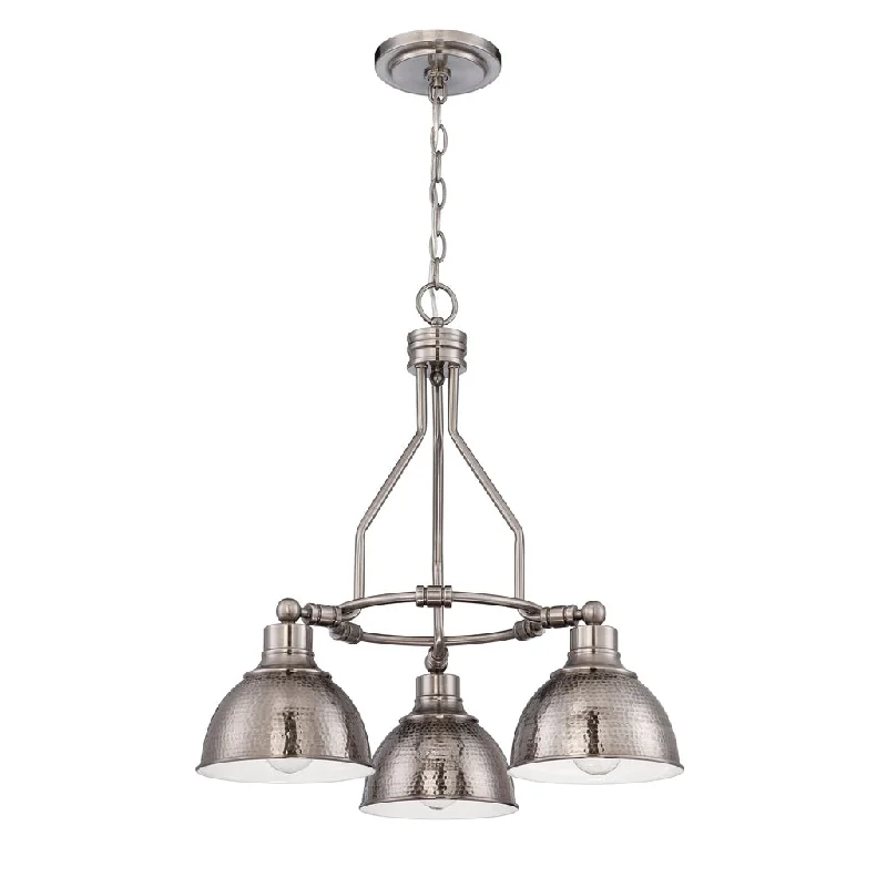 Industrial Lighting for Food Processing FactoriesTimarron 3 Light Down Chandelier in Antique Nickel Industrial Lighting for Food Processing FactoriesTimarron 3 Light Down Chandelier in Antique Nickel