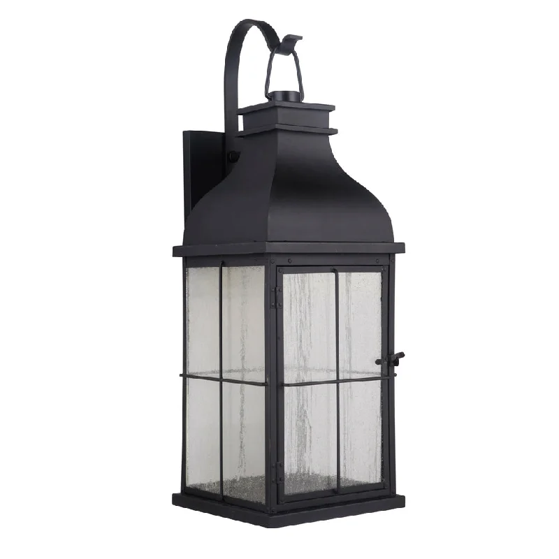 Industrial Exit Sign Lighting for Quick EvacuationVincent 1 Light Large LED Outdoor Wall Lantern in Midnight