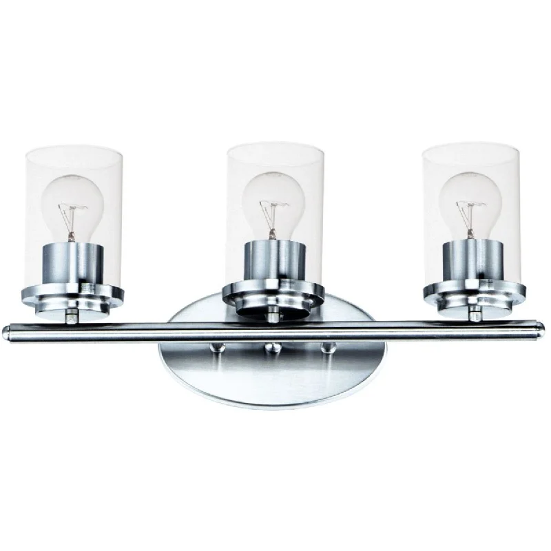 Adjustable Industrial Lighting for Flexible IlluminationCorona 19 In. 3 Lights Vanity Light Polished Chrome finish with clear glass Adjustable Industrial Lighting for Flexible IlluminationCorona 19 In. 3 Lights Vanity Light Polished Chrome finish with clear glass
