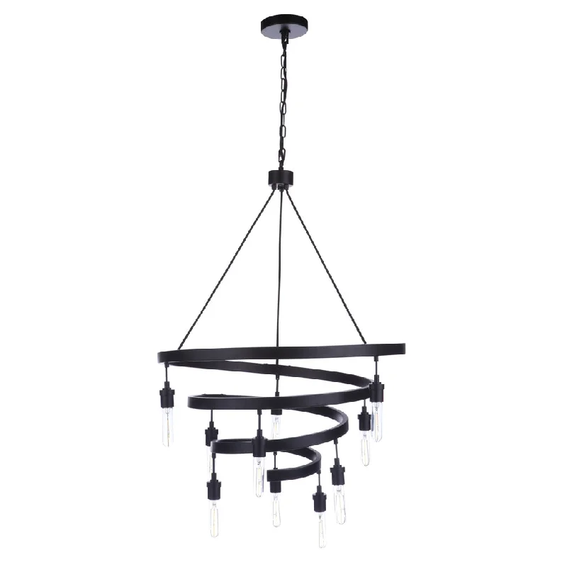 Industrial Lighting for Furniture FactoriesTranquil 10 Light Chandelier in Flat Black Industrial Lighting for Furniture FactoriesTranquil 10 Light Chandelier in Flat Black