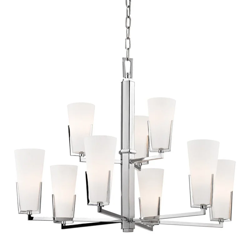 Industrial Lighting for Textile MillsUpton Nine Light Chandelier