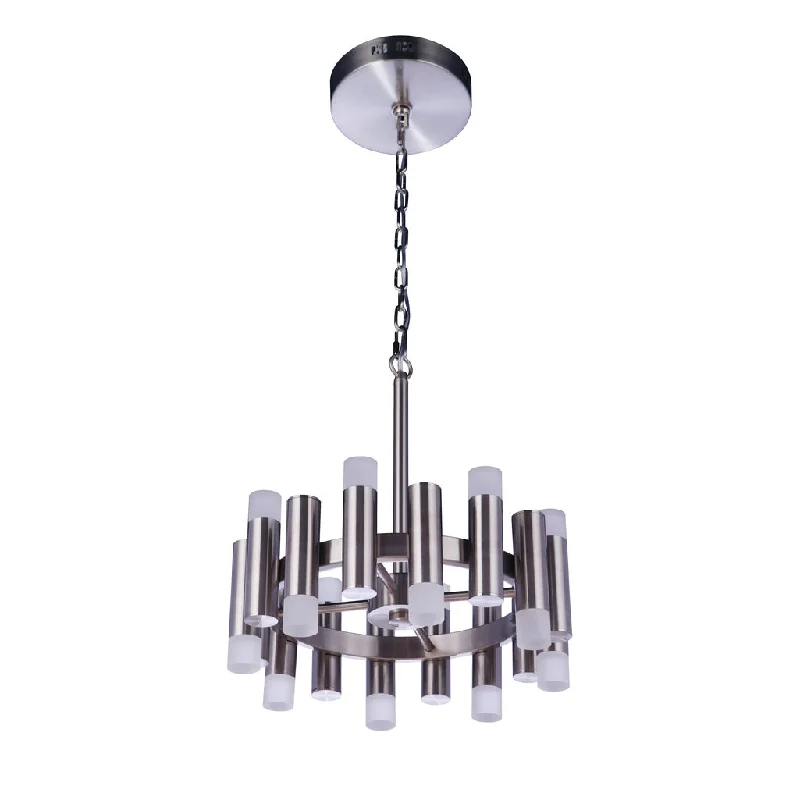 Industrial Flood Lighting for Outdoor Loading DocksSimple Lux 16 Light LED Chandelier in Brushed Polished Nickel