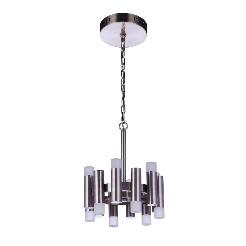 Industrial Lighting for Chemical PlantsSimple Lux 12 Light LED Convertible Semi Flush in Brushed Polished Nickel Industrial Lighting for Chemical PlantsSimple Lux 12 Light LED Convertible Semi Flush in Brushed Polished Nickel