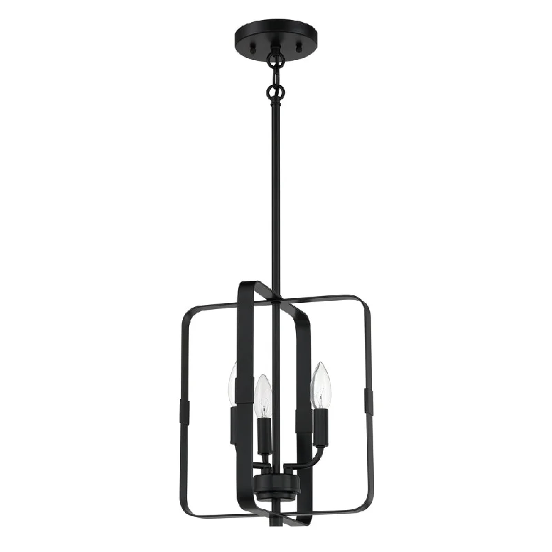Industrial Lighting for Woodworking FactoriesStowe 3 Light Foyer in Flat Black