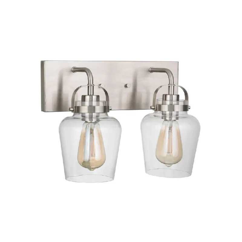 Adjustable Industrial Lighting for Flexible IlluminationTrystan 2 Light Vanity in Brushed Polished Nickel Adjustable Industrial Lighting for Flexible IlluminationTrystan 2 Light Vanity in Brushed Polished Nickel