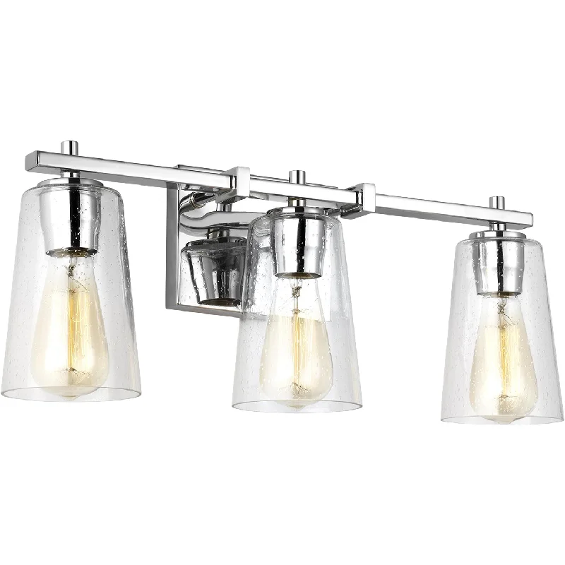 Track lighting with clear glass shadesMercer 3-Light Vanity