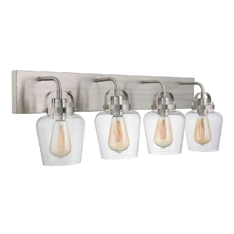 Industrial Lighting for Automotive Manufacturing PlantsTrystan 4 Light Vanity in Brushed Polished Nickel Industrial Lighting for Automotive Manufacturing PlantsTrystan 4 Light Vanity in Brushed Polished Nickel