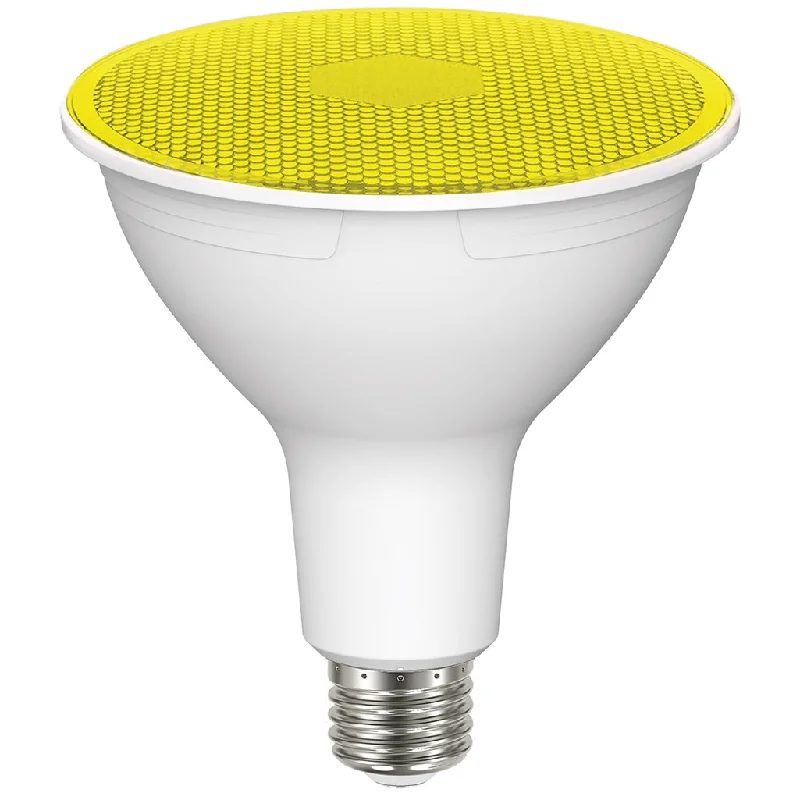 Industrial Lighting for Pharmaceutical Manufacturing11.5 Watt PAR38 LED - Yellow - 90 degree Beam Angle - Medium base - 120 Volt -  6 Pack
