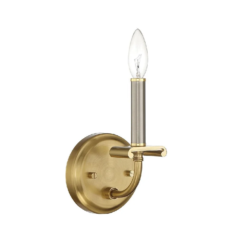 Explosion - Proof Industrial Lighting for Hazardous LocationsStanza 1 Light Wall Sconce in Brushed Polished Nickel/Satin Brass