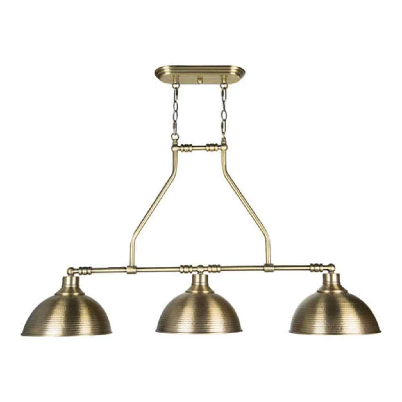 Low - Bay Industrial Lighting Fixtures for Small FactoriesTimarron 3 Light Island in Legacy Brass Low - Bay Industrial Lighting Fixtures for Small FactoriesTimarron 3 Light Island in Legacy Brass