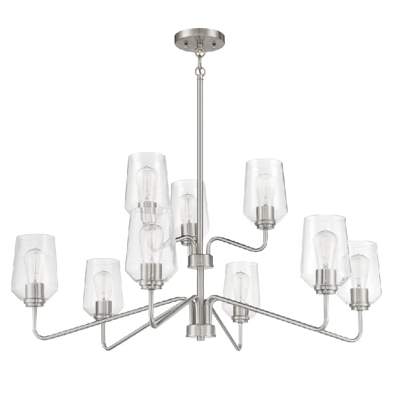 Durable Industrial Lighting for Harsh EnvironmentsShayna 9 Light Chandelier in Brushed Polished Nickel Durable Industrial Lighting for Harsh EnvironmentsShayna 9 Light Chandelier in Brushed Polished Nickel