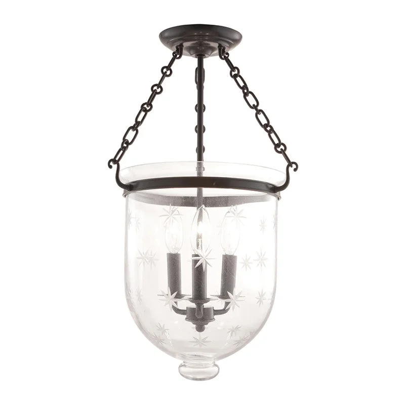 Industrial Wall - Mounted Lighting for Workshop WallsHampton Three Light Semi Flush Mount Industrial Wall - Mounted Lighting for Workshop WallsHampton Three Light Semi Flush Mount
