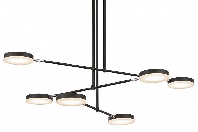 Track lighting with a brushed nickel finishFad 6 Lt Pendant Lamp Matt Black