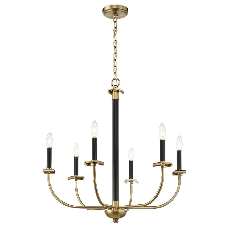 Industrial Emergency Lighting for Safety in FactoriesStanza 6 Light Chandelier in Flat Black/Satin Brass Industrial Emergency Lighting for Safety in FactoriesStanza 6 Light Chandelier in Flat Black/Satin Brass