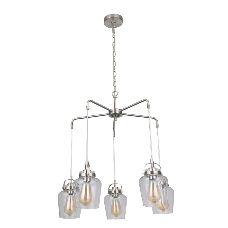 Industrial Flood Lighting for Outdoor Loading DocksTrystan 5 Light Chandelier in Brushed Polished Nickel Industrial Flood Lighting for Outdoor Loading DocksTrystan 5 Light Chandelier in Brushed Polished Nickel